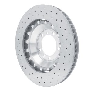 Porsche 911 Brake Rotor (1) - Left Front - R1 Concepts - Drilled Carbon Alloy GeoMET - `10-`11